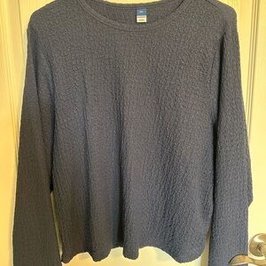 Textured Gray Long Sleeve Sweater